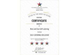 4-Star Grading from SA Tourism Grading Council