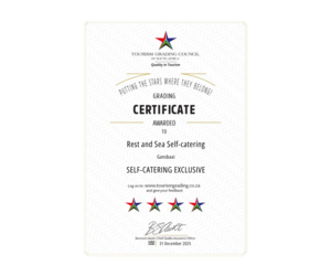 4-Star Grading from SA Tourism Grading Council