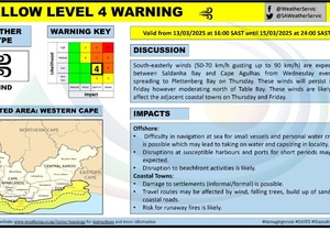 ALERT: WEATHER WARNING FOR 13 - 15 MARCH 2025