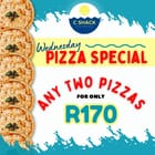 Wednesday Special: 2 Pizzas for R170