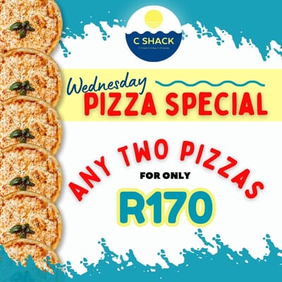 Wednesday Special: 2 Pizzas for R170