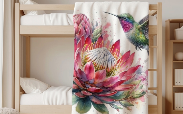 Protea fleece blankets