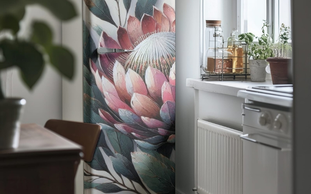 Fridge door decoupage paper