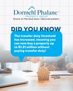 Transfer Duty Threshold Increased!