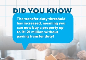 Transfer Duty Threshold Increased!