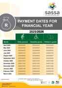 Sassa Payment Dates for Financial Year 2025/2026