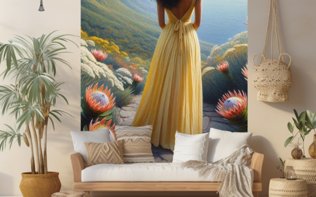 Hermanus Cliff path inspired wallpaper 