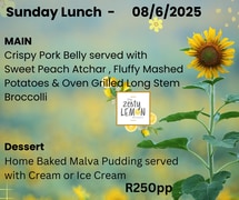 8 June 2025: Sunday Roast at The Zesty Lemon