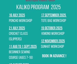 Sewing Workshops at Kaliko - 2025 Programme