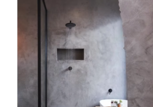 Minimalist Bathroom Design with CemCote Dark Grey