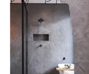 Minimalist Bathroom Design with CemCote Dark Grey