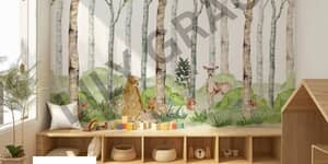 Woodland nursery wallpaper