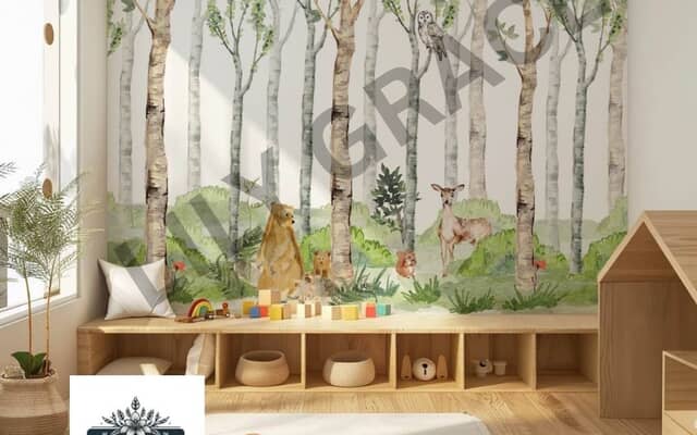 Woodland nursery wallpaper