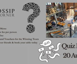 20 August 2025: Quiz Night at Gossip Corner