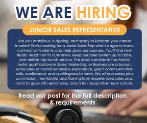 We’re Hiring: Junior Sales Representative