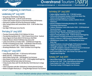 Whale Coast Weekend Events: 20 - 24 August 2025