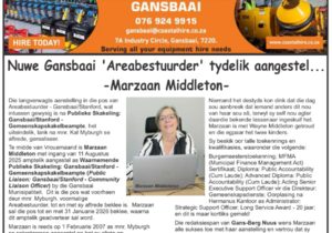 Gans-Berg Nuus / News - 29 August 2025 Edition