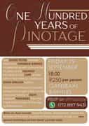 One Hundred Years of Pinotage - Wine Tasting Dinner