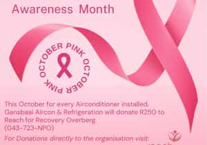 R250 Donation per Aircon Installed for Breast Cancer Awareness Month