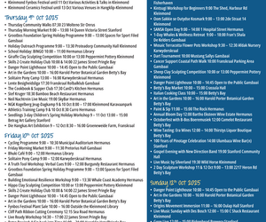 Overstrand Tourism Diary: 8 - 12 October 2025