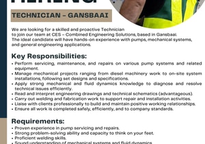 We’re Hiring! Position: Technician in Gansbaai