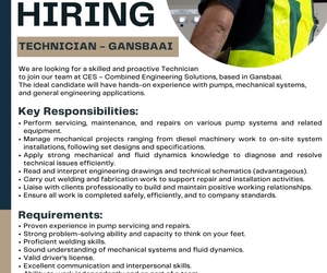 We’re Hiring! Position: Technician in Gansbaai