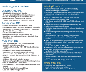 Overstrand Tourism Diary: 5 - 9 November 2025