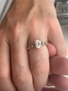 Custom Engagement Ring with Sapphires and Oval Diamond