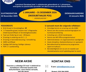 Grondslagfase Onderwyser Pos