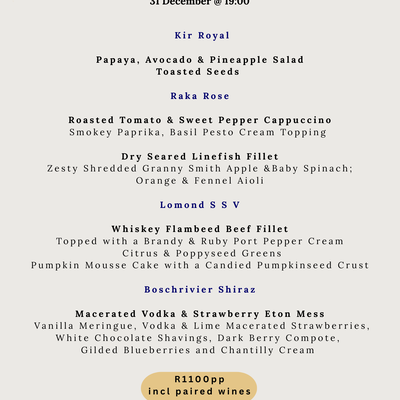 Benguela New Year's Eve Celebration Dinner