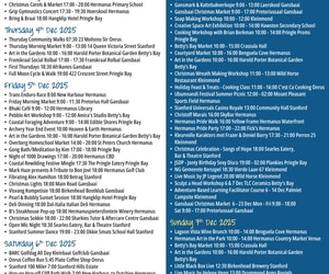 Overstrand Tourism Diary: 3 - 7 December 2025