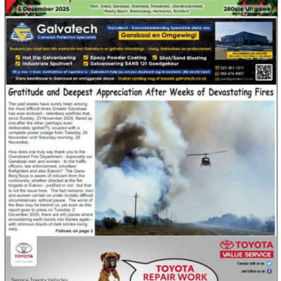 Gans-Berg News | 5 December 2025 Edition