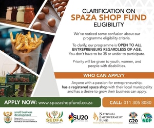 Clarification on Spaza Shop Fund Eligibility