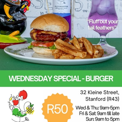 Wednesday Burger Special at Jolly Rooster!