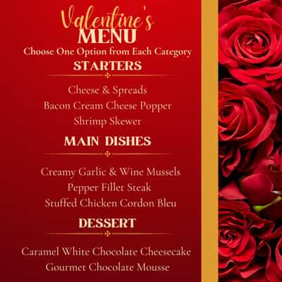 Valentine’s Dinner at Soaring Eagles Guest Lodge & Day Spa