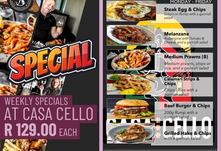 Casa Cello Weekday Specials in Stanford