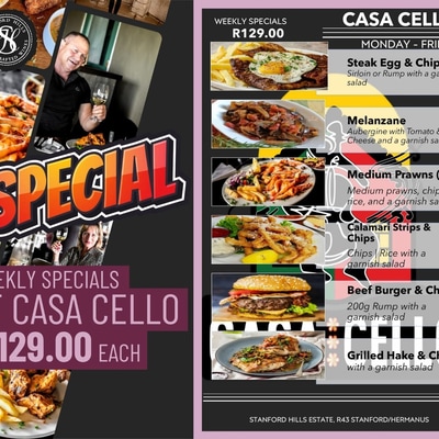 Casa Cello Weekday Specials in Stanford