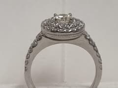 18ct White Gold Diamond Halo Ring Shipped to Ireland