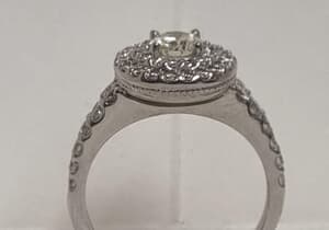 18ct White Gold Diamond Halo Ring Shipped to Ireland