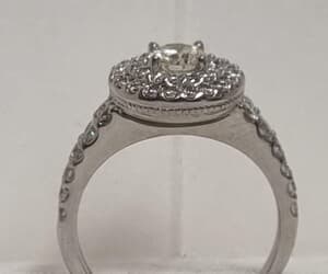 18ct White Gold Diamond Halo Ring Shipped to Ireland