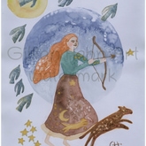 Shooting stars, watercolor on cold press, size A3. Original. - Gillian Hahn Art - Xplorio™ Hermanus