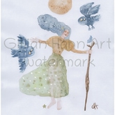 The owls. Watercolor on cold press, size A3 original available, Prints on etsy - Gillian Hahn Art - Xplorio™ Hermanus