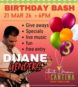21 March 2026: Birthday Bash with Duane Genders Live
