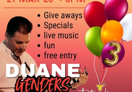 21 March 2026: Birthday Bash with Duane Genders Live