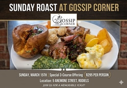 15 March 2026: Sunday Roast at Gossip Corner!
