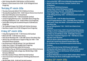 Overstrand Tourism Diary: 18 - 22 March 2026