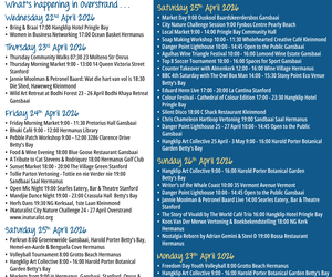 Overstrand Tourism Diary: 22 - 27 April 2026