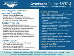 Overstrand Tourism Diary: 13 - 17 May 2026