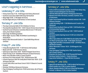 Overstrand Tourism Diary: 3 - 7 June 2026