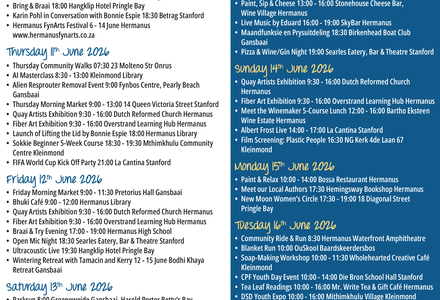 Overstrand Tourism Diary: 10 - 16 June 2026